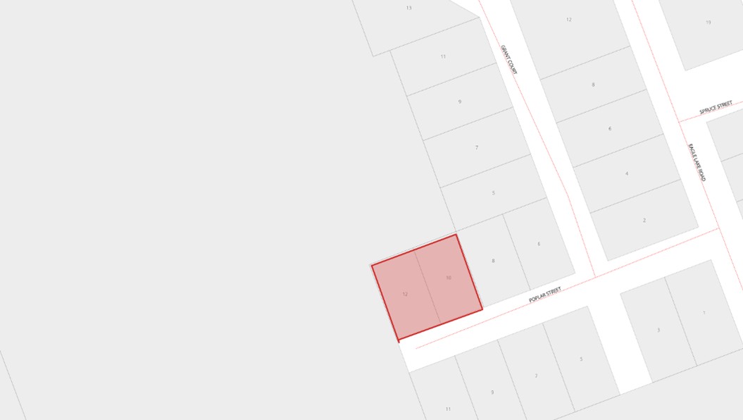 map showing 10 and 12 Poplar St.